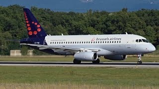 [FullHD] Brussels Airlines Sukhoi Superjet landing \u0026 takeoff at Geneva/GVA/LSGG