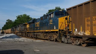 Massive CSX Double Barrel Coal Train w/ 4 DPUs at Stevenson, AL - 6/22/2019