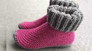 Knit Flat Socks with Folded Cuff