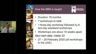 University of Northampton MBA Webinar - 19 November 2019