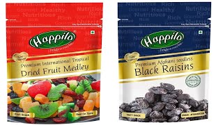 Happilo Dried Fruit Medley and Afghani Black Raisins