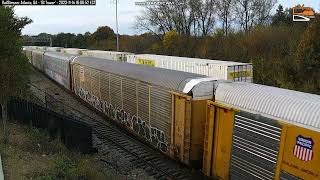 NS 8111 leads rack train through Atlanta Railcam