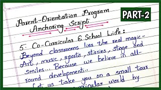 ANCHORING SCRIPT FOR PARENT-ORIENTATION PROGRAM | Parent- Orientation Program Anchoring | PART-2