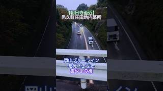 岡山ブルーラインを見下ろす自然に囲まれた橋（朝日寺至近 岡山県瀬戸内市邑久町庄田地内某所 県道227号）#shorts