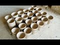 clay bowls making with semi automatic pottery press in factory cast ceramics bowls