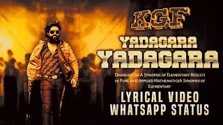 YADAGARA YADAGARA Lyrical (Telugu) || KGF:Chapter 2 || Rocking Star YASH Prashanth Neel Ravi Basrur