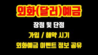 외화(달러)예금 장점 및 단점, 가입 / 해약 시기, 외화예금 최신 이벤트 정보