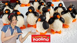 2 CHRISTMAS APPETIZERS. How to make Christmas penguins and cute Christmas canapés.