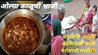 बायकोच्या हातची ओल्या काजूची भाजी😋/ओले काजू साफ कसे करावे/Olya Kajuchi Bhaji/dipesh Vlog06