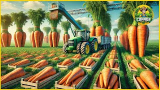 American Farmers Harvest Millions of Tons of Carrots This Way | Processing Carrot Juice Factory