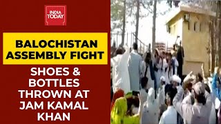 Balochistan Assembly Fight: Shoes \u0026 Bottles Thrown At Balochistan CM Jam Kamal Khan | India First