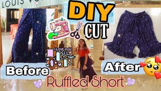 DIY: RAFFLED SHORT TUTORIAL | FROM OLD SLIT PANTS | PAANU MAGTAHI NG SHORT | DIY SUMMER SHORT