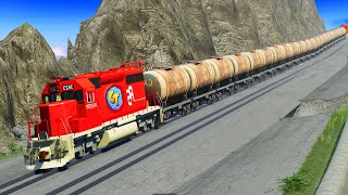Train Accidents Derailments ✅ Super Downhill Total Disaster ✅ BeamNG DRIVE