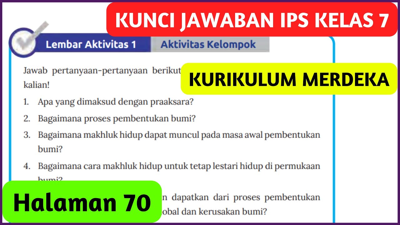 IPS Kelas 7 Halaman 70 Kurikulum Merdeka Lembar Aktivitas 1 Aktivitas ...