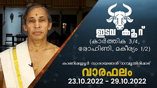 ഇടവം രാശിക്കാരുടെ ഈ ആഴ്ച്ചയിലെ വാരഫലവുമായി കാണിപ്പയ്യൂർ നാരായണൻ നമ്പൂതിരിപ്പാട്