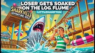 Loser Gets Soaked On The Log Flume | Sharkville Adventure Golf Littlehampton