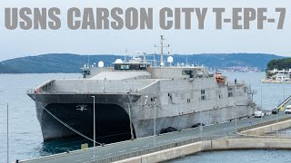 USNS CARSON CITY T-EPF-7 US NAVY - Split Harbor 4K60