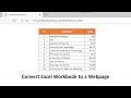 Convert Excel Workbook to Website || #shorts