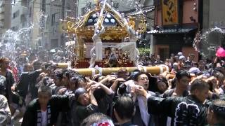 平成27年　中央区佃・津久田住吉神社　八角神輿各町巡幸=月島四之部