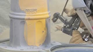 Mueller Centurion Fire Hydrant restoration - Blasting the body