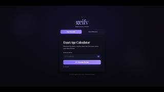 Ageify — Exact Age & Date Difference Calculator (Next.js + TypeScript)
