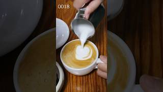 ラテアート1000杯淹れる。0018   (1000杯後に何か変わるか？チャレンジ)普通のハートを作る