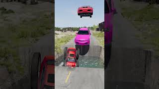 Colorful Small to Giant Flying Cars vs Giant Water Pit #1