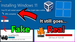 What if you install Windows in VM... but the Virtual disk shows larger amount than real disk itself?