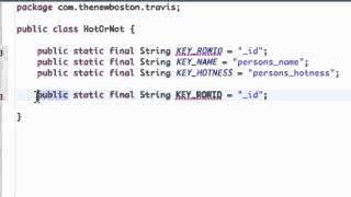 Android Application Development Tutorial 112 Setting up SQLite Database Variables