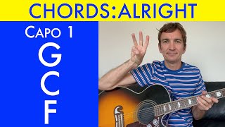 How to play Alright chords (By Cast) on acoustic guitar (Song with 3 chords)