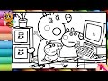 Mummy Pig work on computer Drawing and Coloring 🖥️ Peppa Pig Official Full Episodes