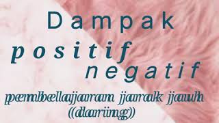 DAMPAK POSITIF DAN NEGATIF BELAJAR ONLINE (DARING)  || Tria  Nabila