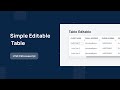 Simple Editable Table - HTML CSS Javascript