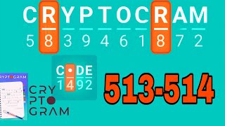 CRYPTOGRAM Word Logic Puzzles level 513 514