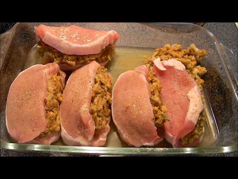 Recipe for easy baked pork chops with filling