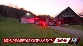 Police investigation ongoing outside Adams County home