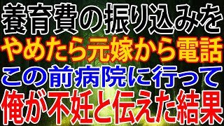 【修羅場】養育費の振り込みを、やめたら元嫁から電話。この前病院に行って、俺が不妊と伝えた結果