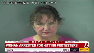 Woman arrested for hitting protesters in Bloomington, Indiana