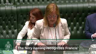 Community Recognition Statement - Frances Bodkin Ferry Named