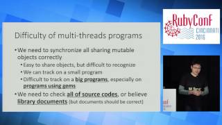 RubyConf 2016 - Ruby 3 Concurrency by Koichi Sasada