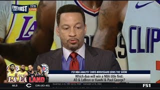 FIRST THINGS FIRST | Chris Broussard DEBATE Which duo will win a NBA: AD & LeBron or Kawhi & George?