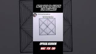 Most Easy 3D Drawing illusion for Beginners in 1 Minute | optical illusion drawing | #short #art #3d