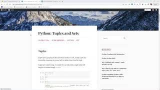 Python for Data Science Lesson 8: Tuples and Sets
