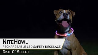 NiteHowl® Rechargeable LED Safety Necklace with Disc-O Select™