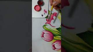 Como pintar flores tulipas,parte 2 (pintura para iniciantes)