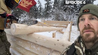 Winter Log Cabin Build on Off-Grid Homestead |EP6|