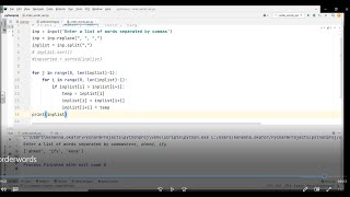 A Python program that sorts words in ascending order