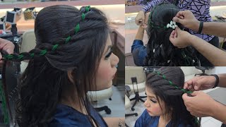 MEHENDI HAIRSTYLE WITH SHELLS || 4 STRAND BRAID