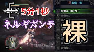 【MHW】ネルギガンテ 裸 護石装衣なし 弓 5分1秒