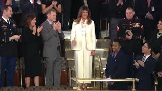 First lady Melania Trump arrives at State of the Union